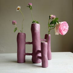 Vasi Comunicanti 4 éléments PINK en céramique XXI Siècle par Chiara Berta Artiste