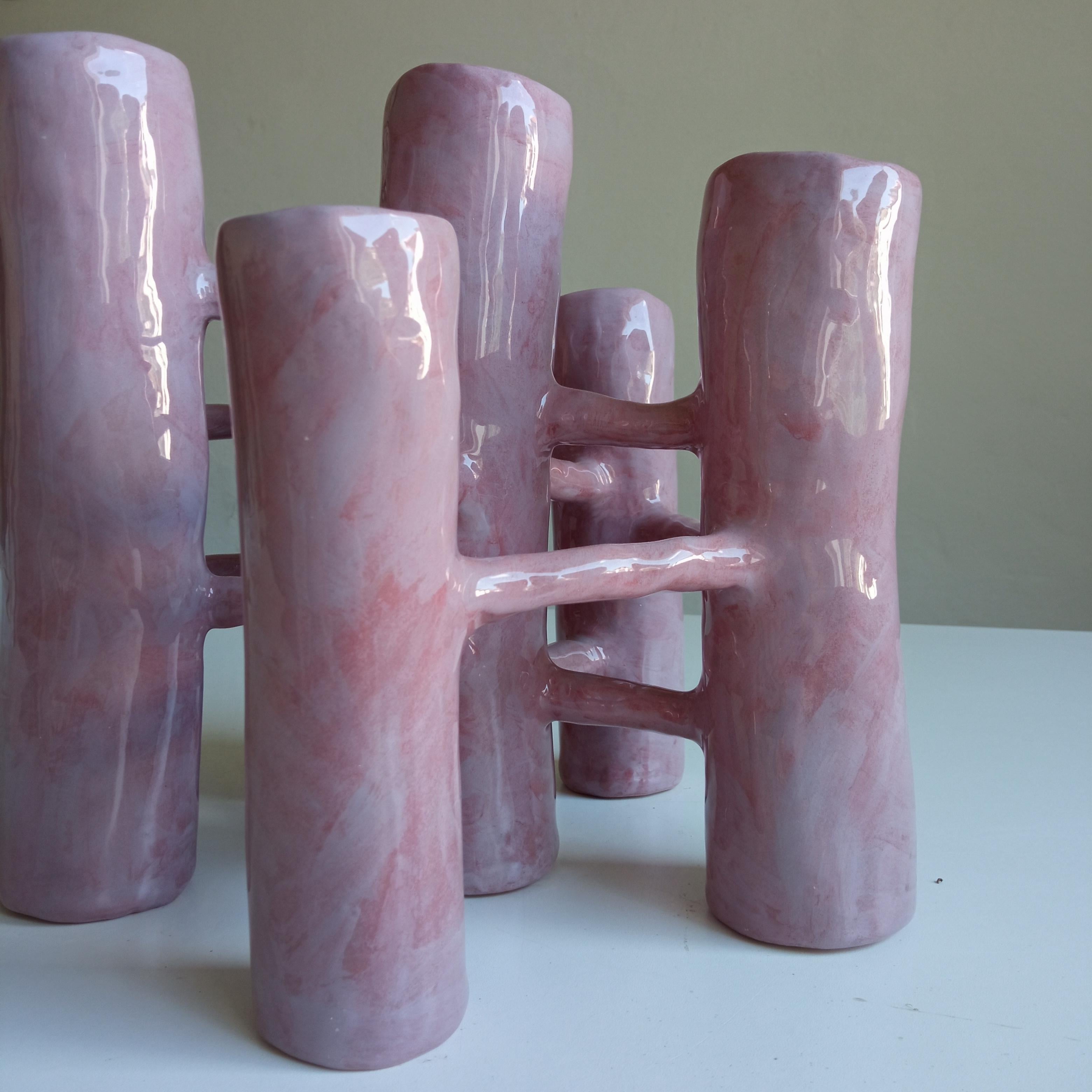 Moderne Vasi Comunicanti 7 éléments LILLA en céramique XXI Siècle par Chiara Berta Artiste en vente