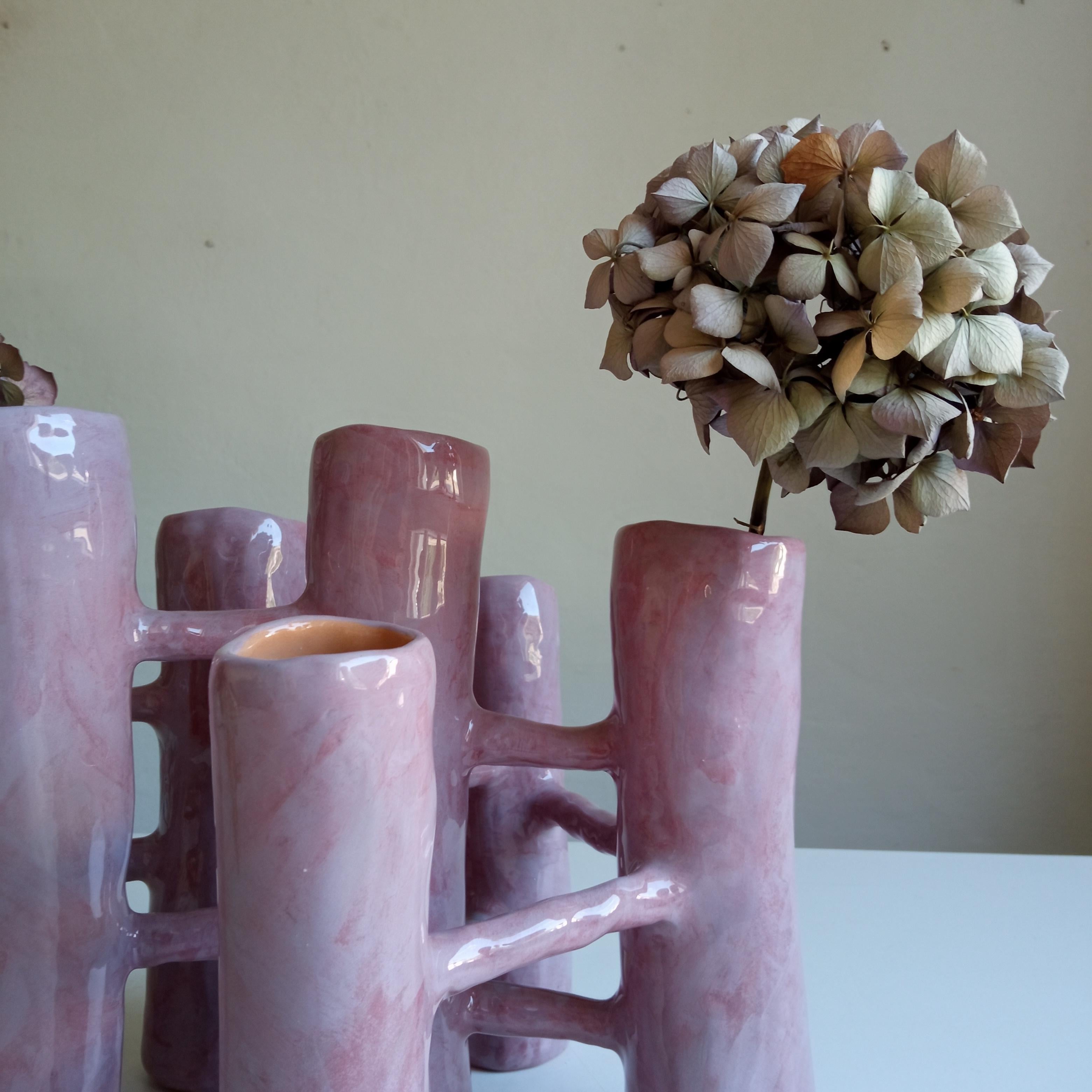 Contemporain Vasi Comunicanti 7 éléments LILLA en céramique XXI Siècle par Chiara Berta Artiste en vente
