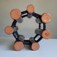 Vasi Comunicanti 7 elementos REDONDOS NEGRO en cerámica Siglo XXI by Chiara Berta