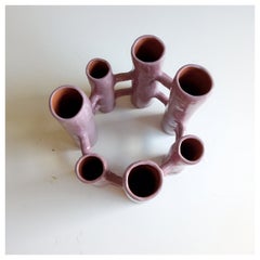 Vasi Comunicanti 7 ROUND elements LILLA in ceramic XXI Century by Chiara Berta