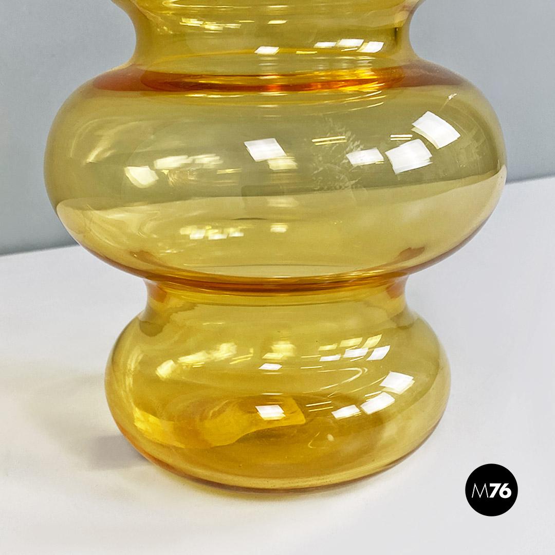 Vasi italiani in vetro di Murano soffiato giallo di Carlo Nason, moderne 1970 ca en vente 6