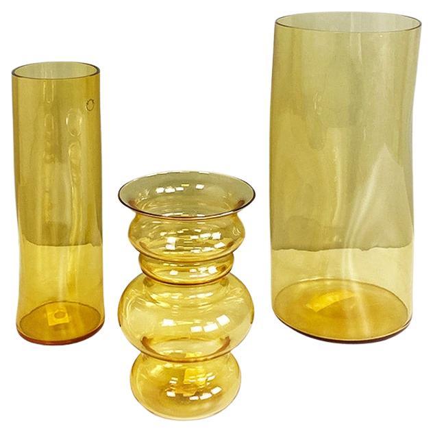 Vasen aus mundgeblasenem gelben Murano-Glas, italienische Moderne, 1970er Jahre, von Carlo Nason im Angebot