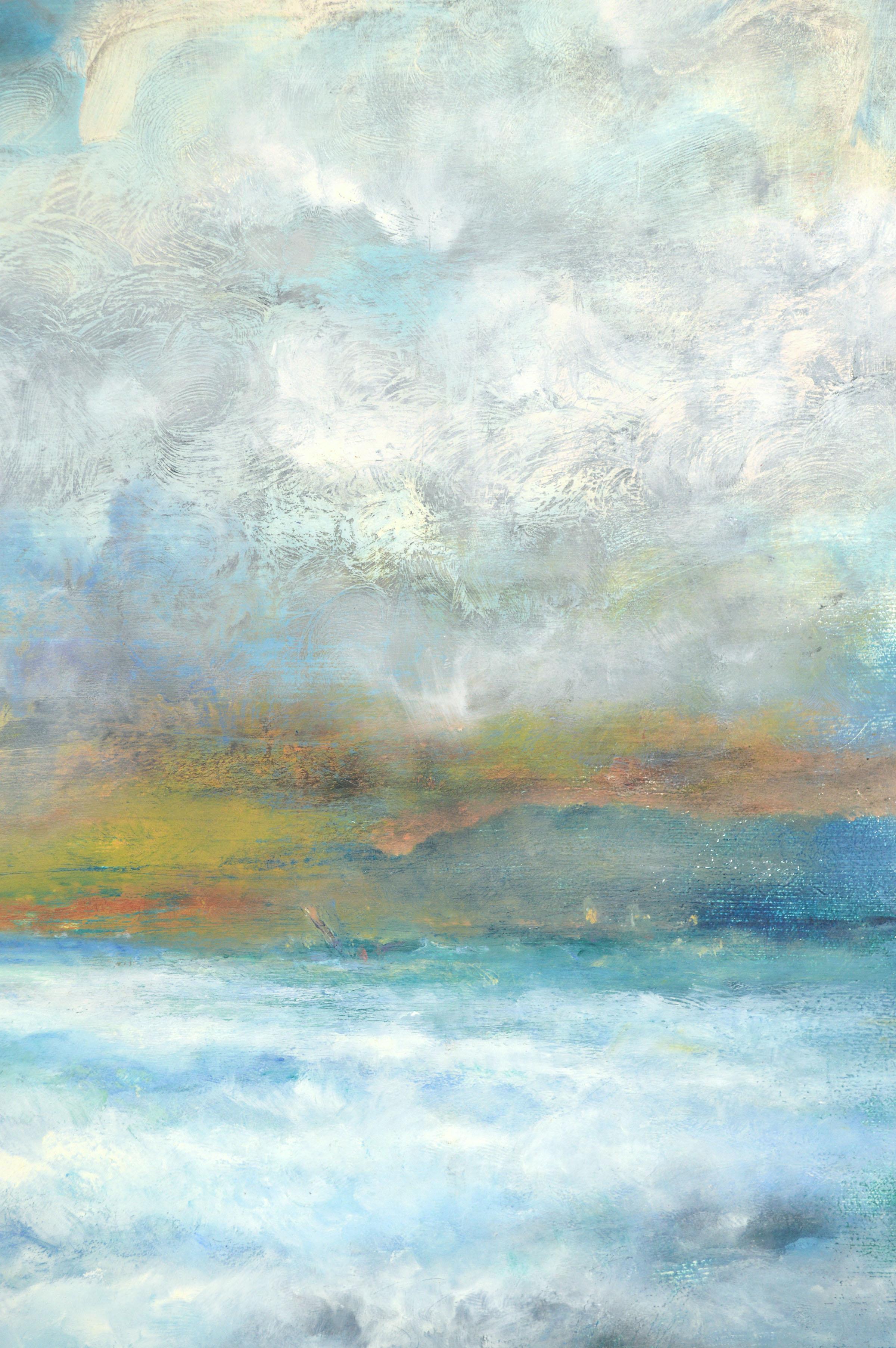 Paysage marin cyan et orange au coucher du soleil par Victor Papkov en vente 3