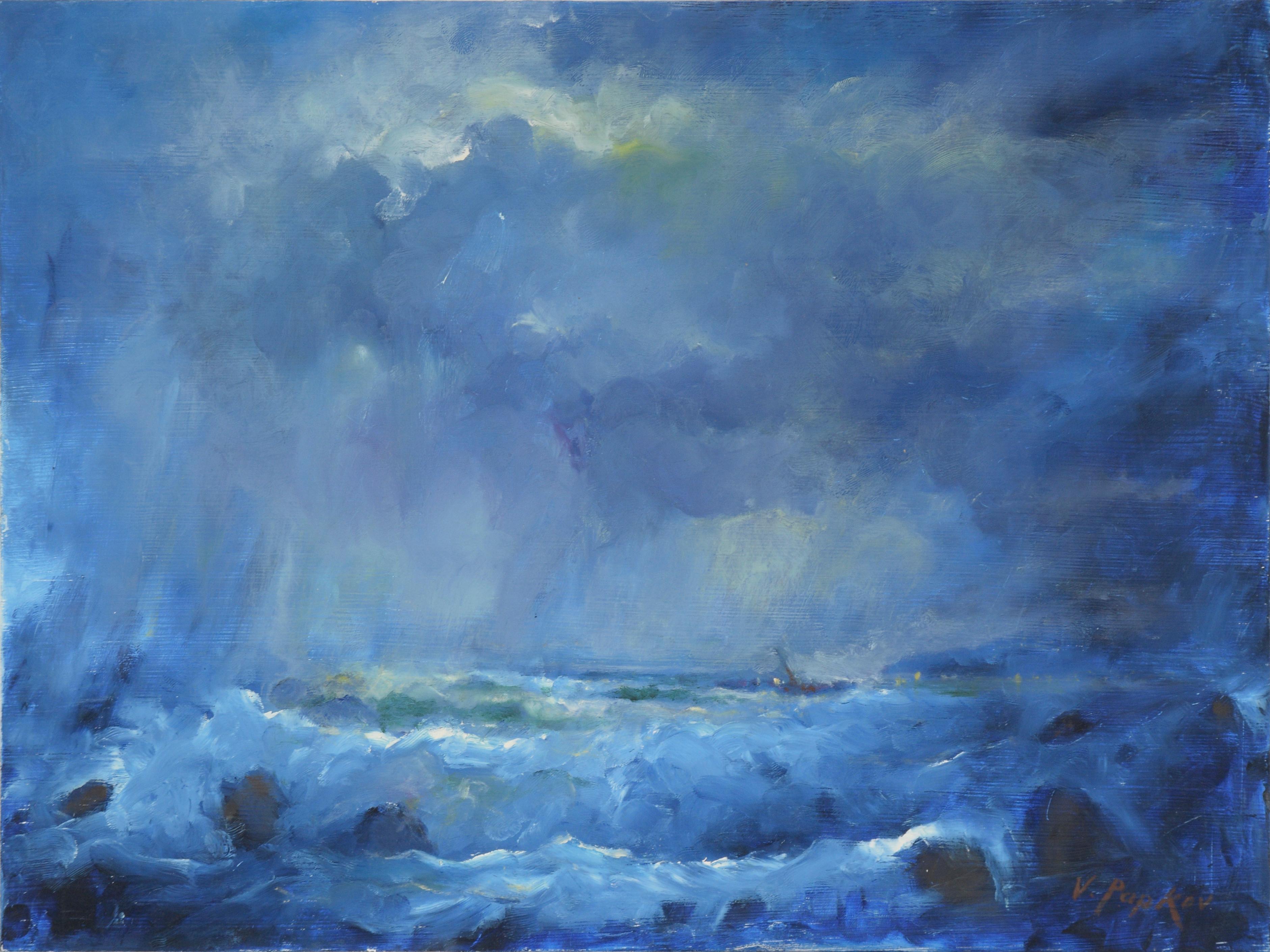 Vasil Papkov Landscape Painting - In the Eye of the Storm