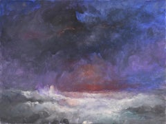 Purple and Red Storm Over the Sea