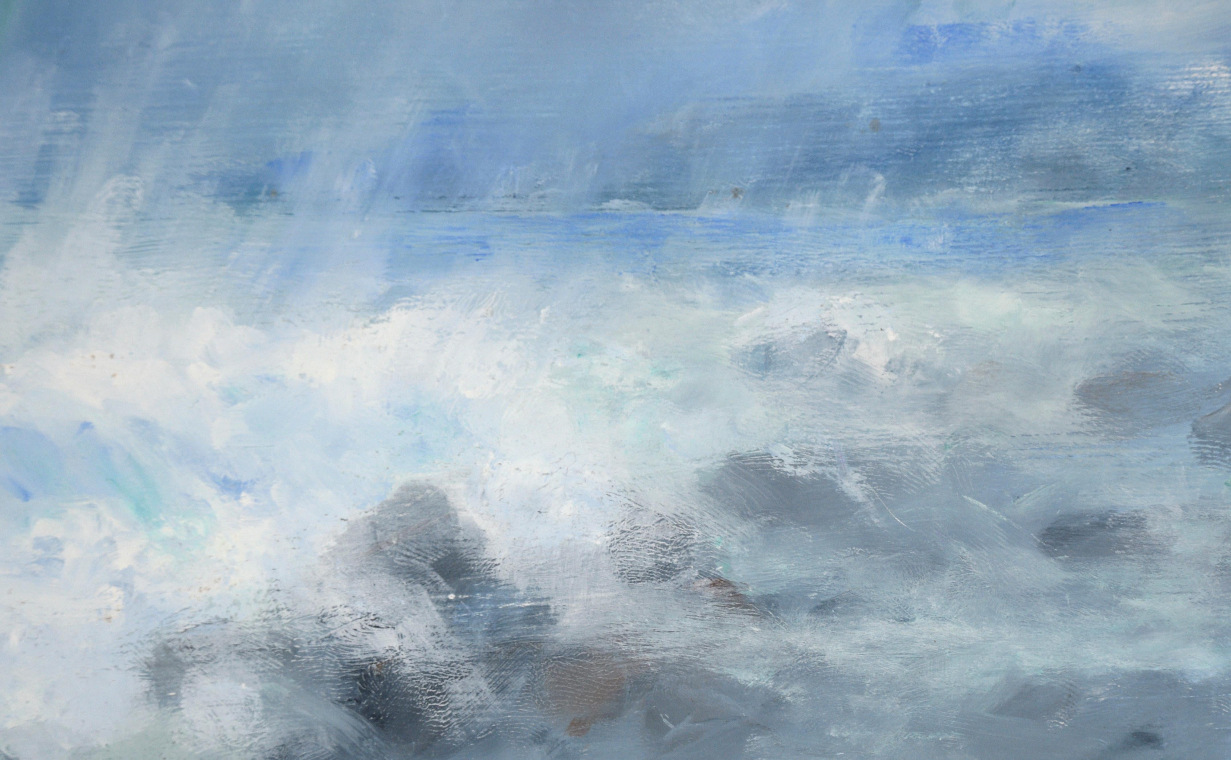 Rain Above the Turbulent Sea by Victor Papkov - Impressionist Painting by Vasil Papkov