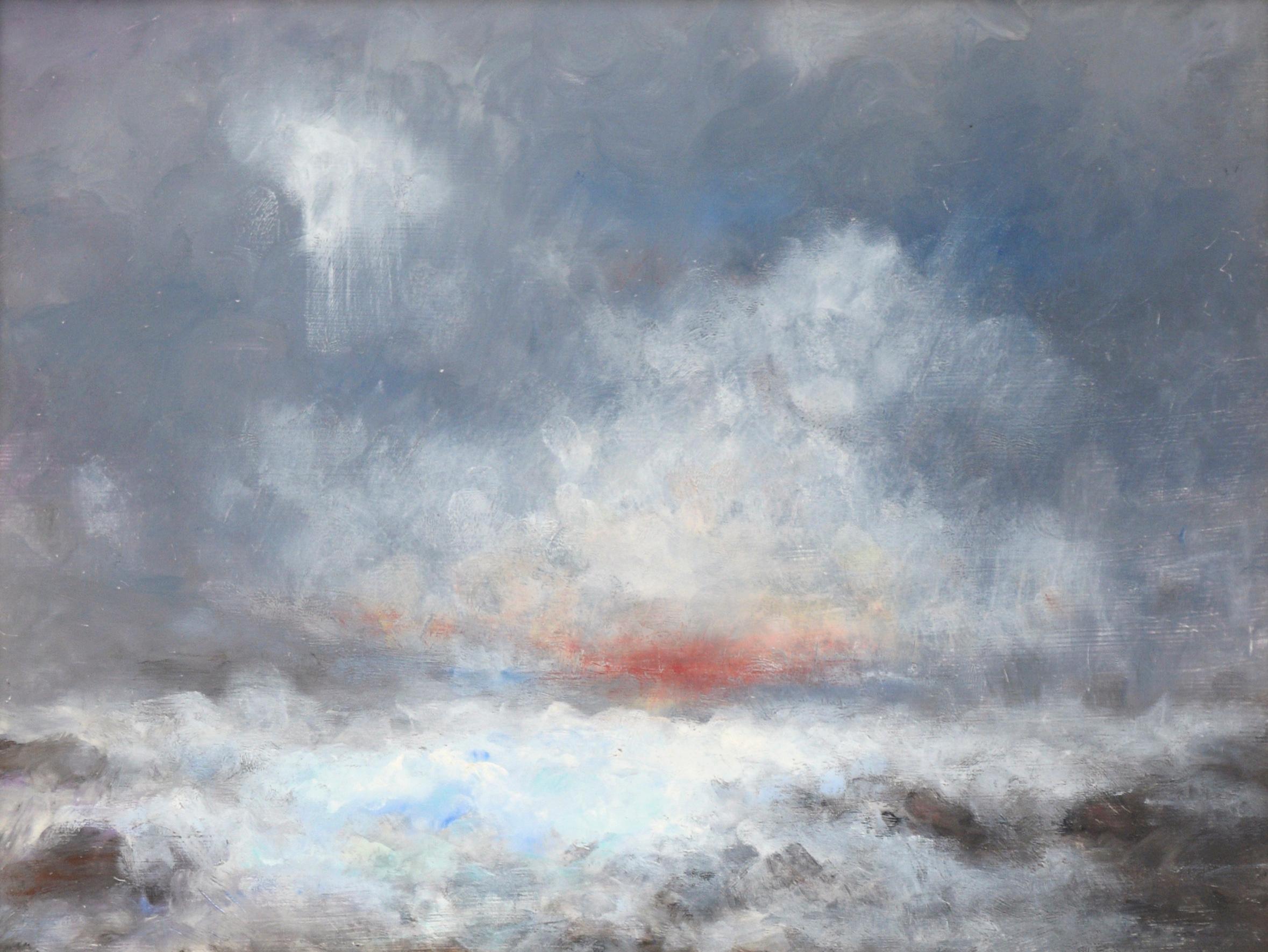 Storm Approaching Over the Sea - Seascape - Painting by Vasil Papkov