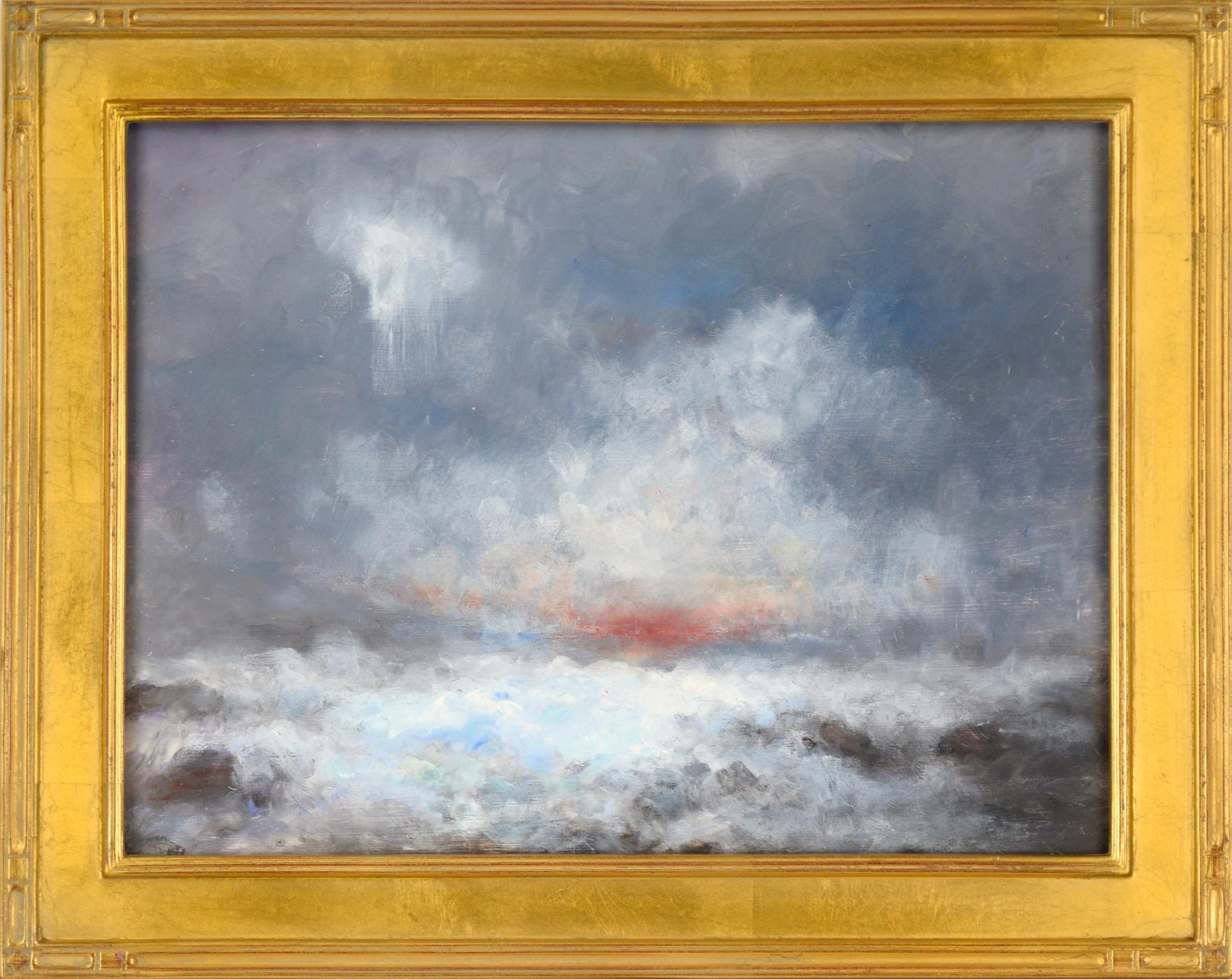 Vasil Papkov Landscape Painting - Storm Approaching Over the Sea - Seascape
