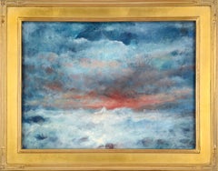 Stormy Sunset Seascape with Blue & Orange
