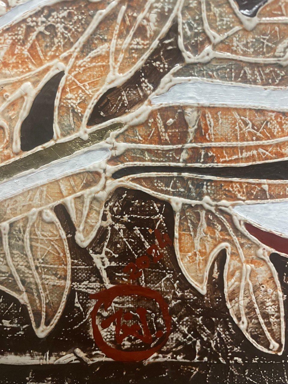 La pintura está realizada con la técnica de pintura del autor, basada en la pintura acrílica sobre lienzo de Vasili Zianko, utilizando una gran variedad de texturas, lavados, veladuras finísimas, contornos volumétricos legibles al tacto para