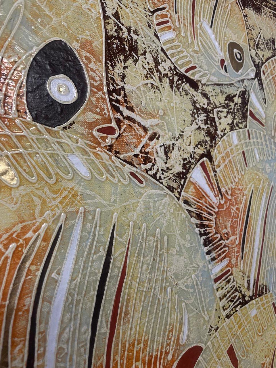 CORAL FISH di Vasily Zianko, tecnica volume-contour dell'autore - Painting di Vasili Zianko