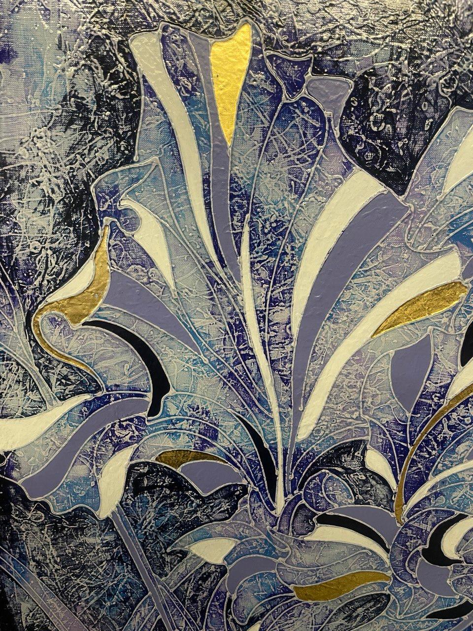LAS IRISES AZULES. de Vasili Zianko, técnica de volumen-contorno del autor en venta 1