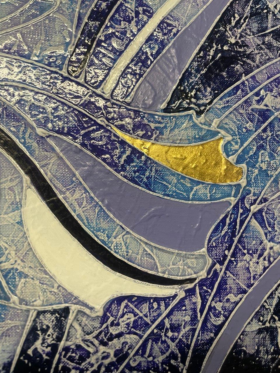 LAS IRISES AZULES. de Vasili Zianko, técnica de volumen-contorno del autor en venta 3
