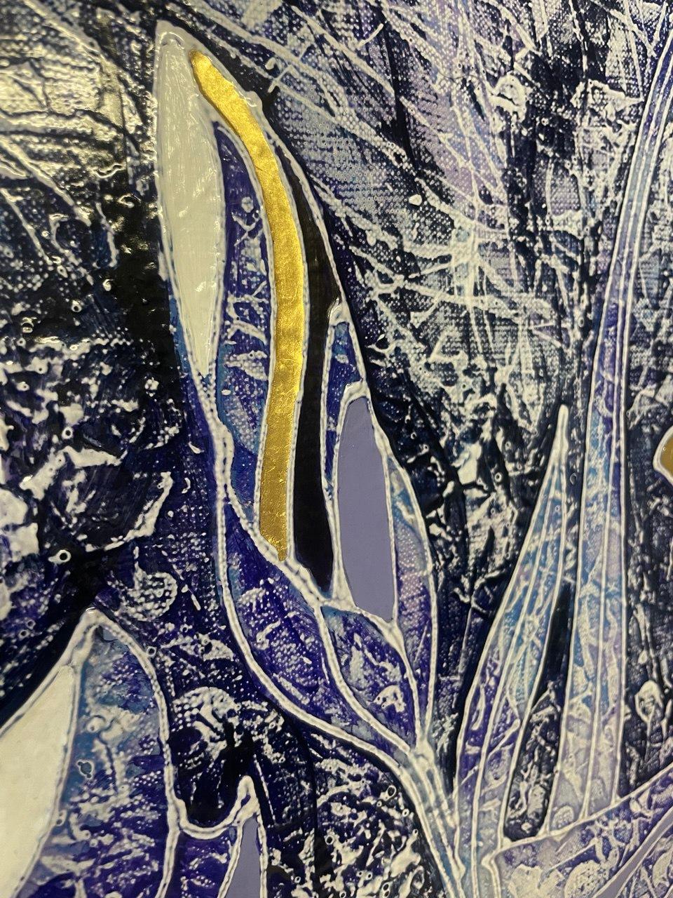 LAS IRISES AZULES. de Vasili Zianko, técnica de volumen-contorno del autor en venta 5