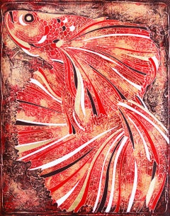 THE RED FIGHTNING FISH. by Vasili Zianko, author's volume-contour technique