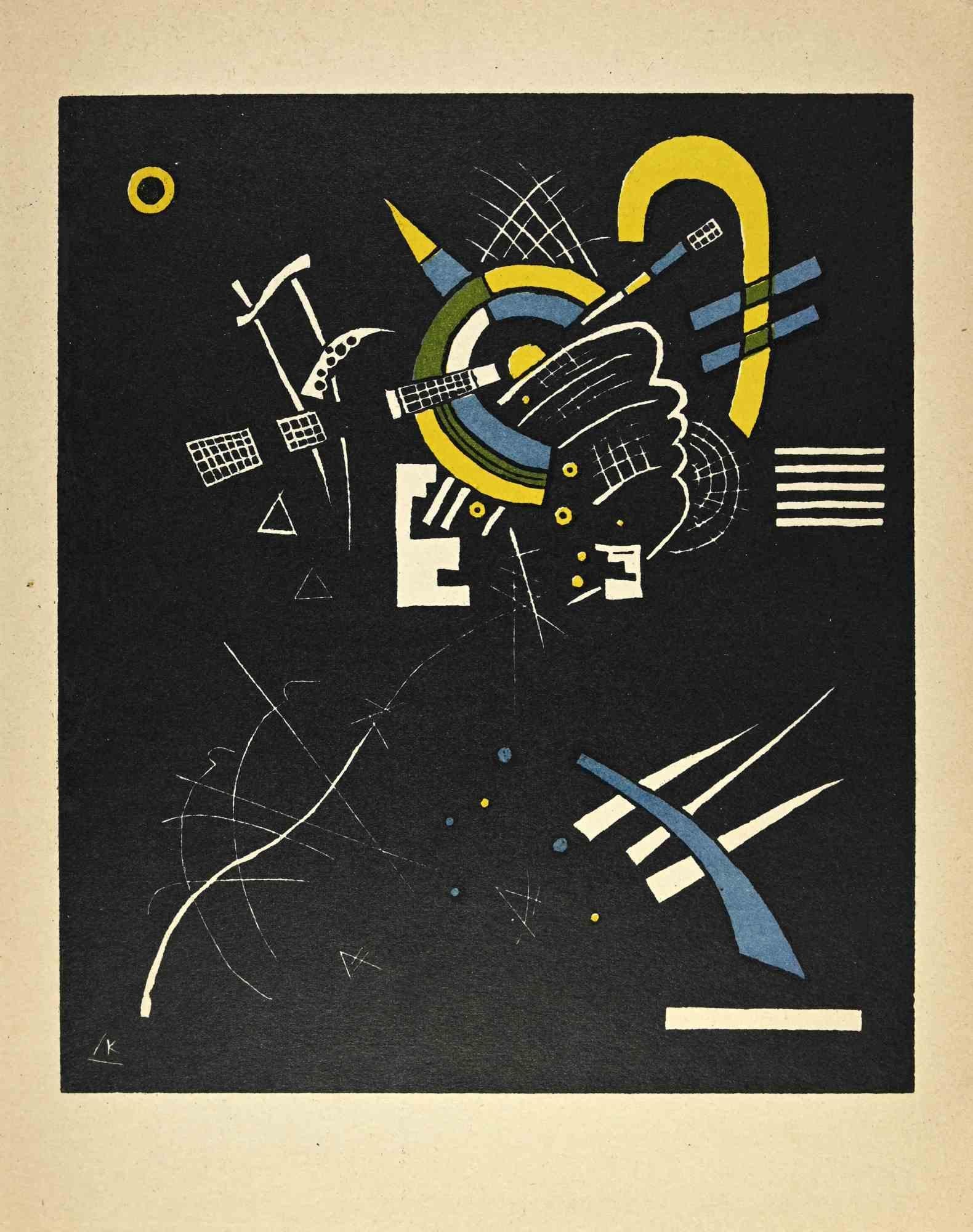 Die Komposition ist ein Holzschnitt, der in der Mitte des 20. Jahrhunderts nach Wassily Kandinsky (1886-1944) entstand.

Guter Zustand auf einem weißen Karton.

Monogramme des Künstlers in der linken unteren Ecke.

Kandinsky (geboren als Wasilij