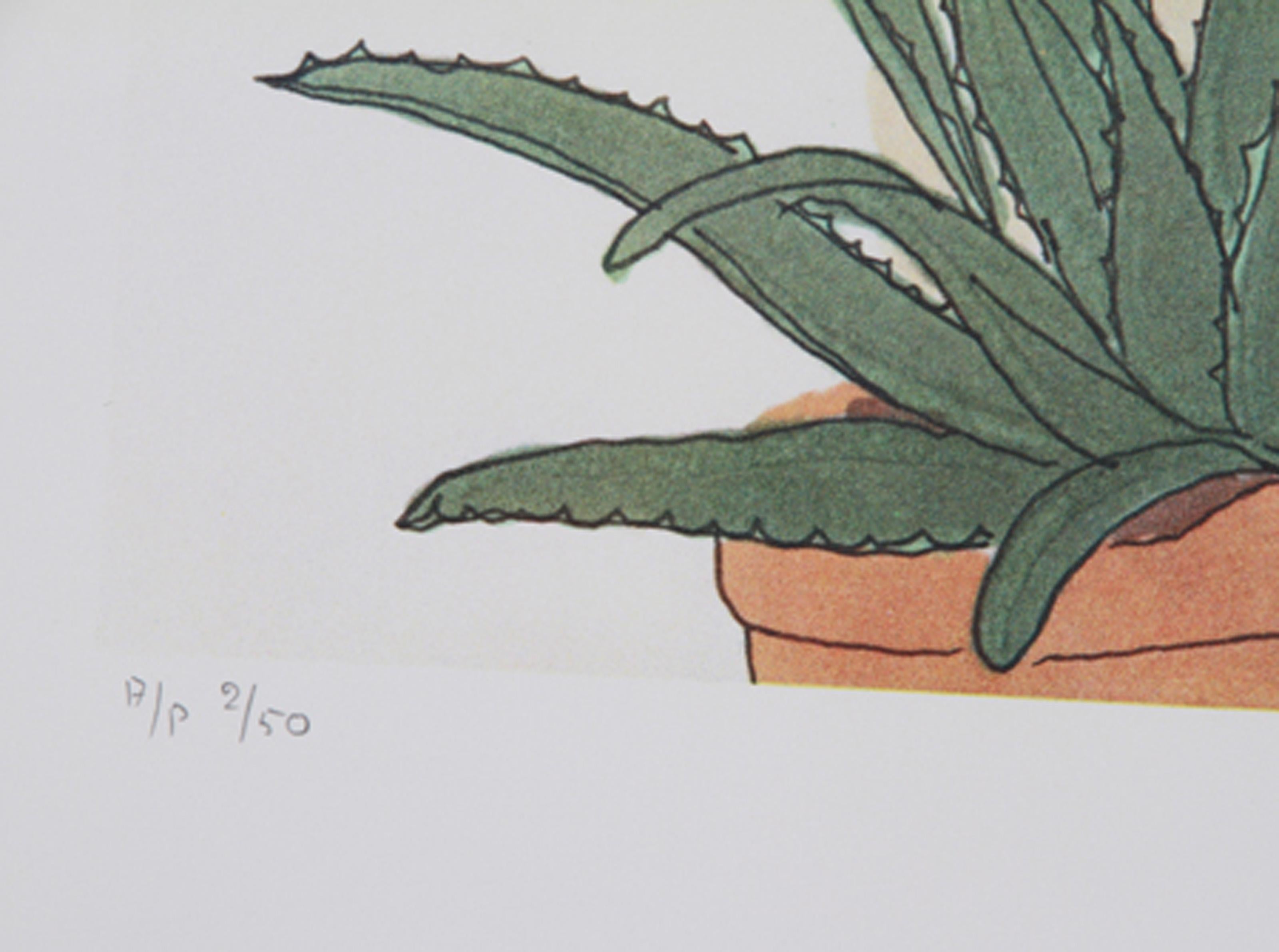 Iris Terrace, lithographie contemporaine de Vasilios Janopoulos en vente 2