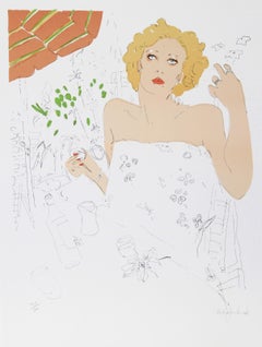 Vintage Marcella at La Cabana, Pop Art Lithograph by Vasilios Janopoulos