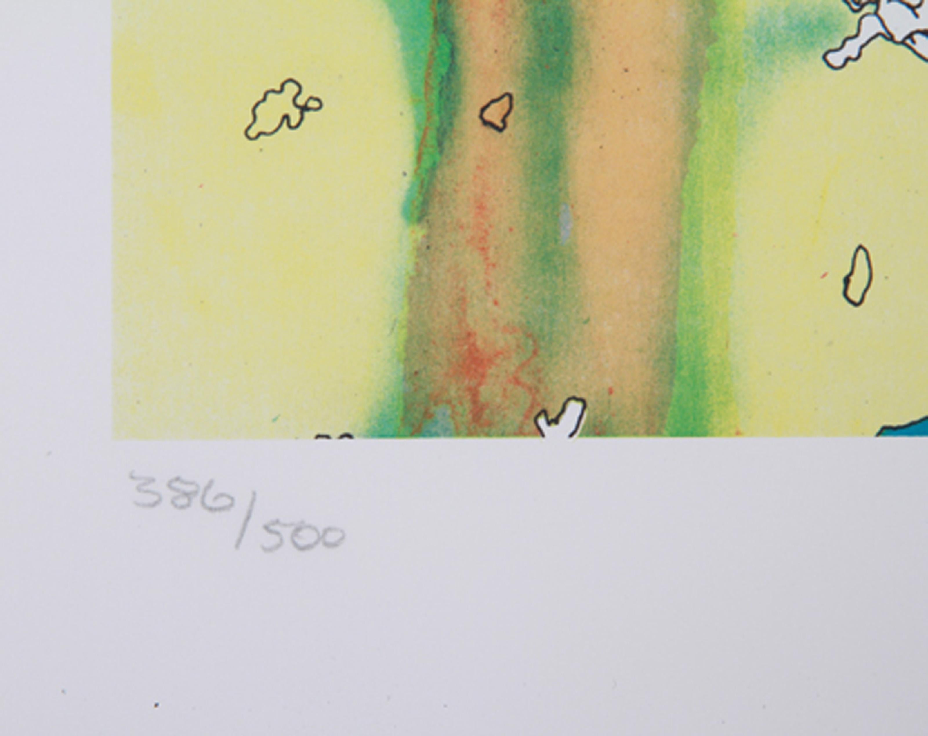 Untitled - Psychedelic Abstract, Abstract Lithograph by Vasilios Janopoulos For Sale 2