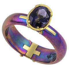 Vasilis Giampouras Alternative Elegance of the Iolite Titanium Engagement Ring