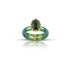 Vasilis Giampouras Distinctive Beauty of the Tourmaline Titanium Engagement Ring