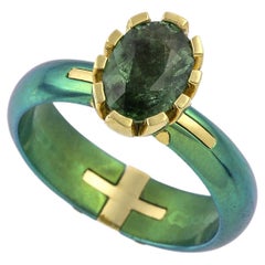 Vasilis Giampouras Distinctive Beauty of the Tourmaline Titanium Engagement Ring