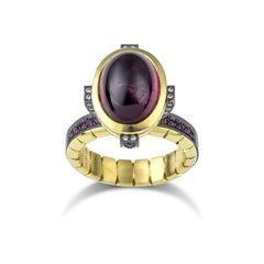 Vasilis Giampouras Tourmaline Yellow Gold 18K and Titanium Cocktail Ring