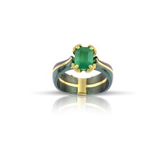 Vasilis Giampouras Unique Alternative Solitaire Emerald Ring