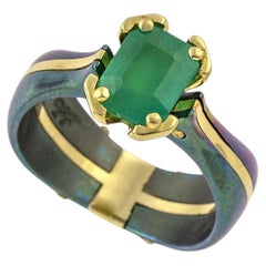 Vasilis Giampouras Unique Alternative Solitaire Emerald Ring