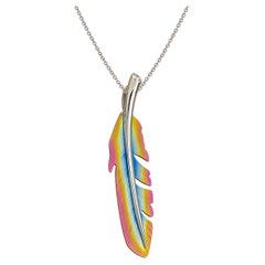 Vasilis Giampouras Vibrant Feather Pendant White Gold Diamond