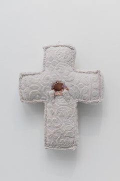 From the series “Cross My Heart”- Contemporary object, mixed media, textile