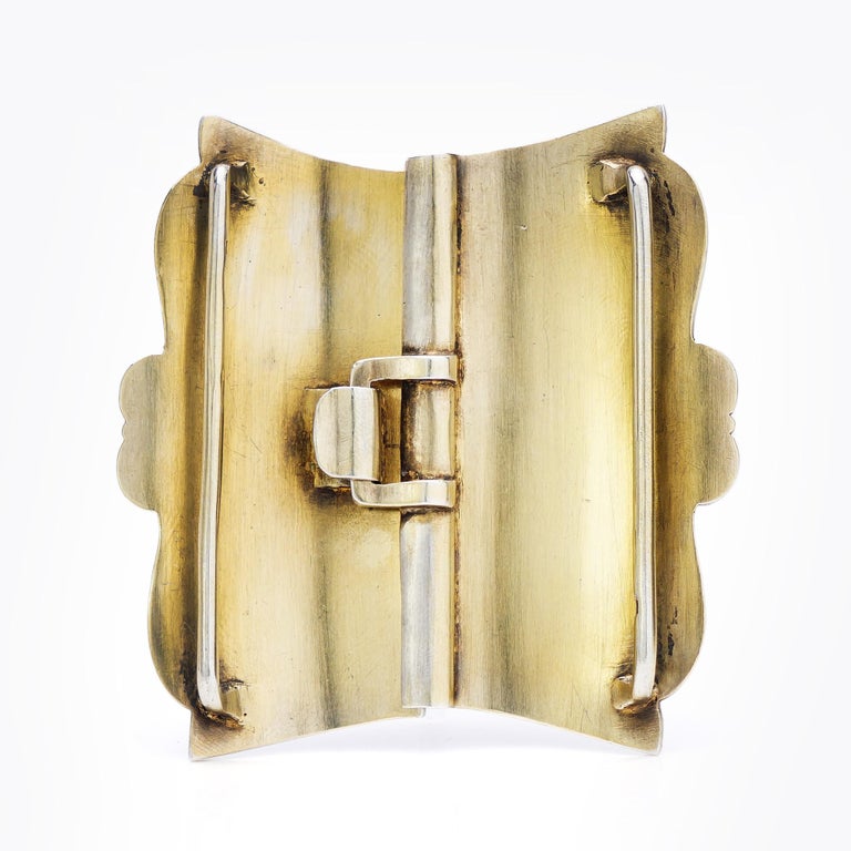 Vasily Akimov Early 20th Century Silver-Gilt Cloisonné Enamel Belt Buckle For Sale 2