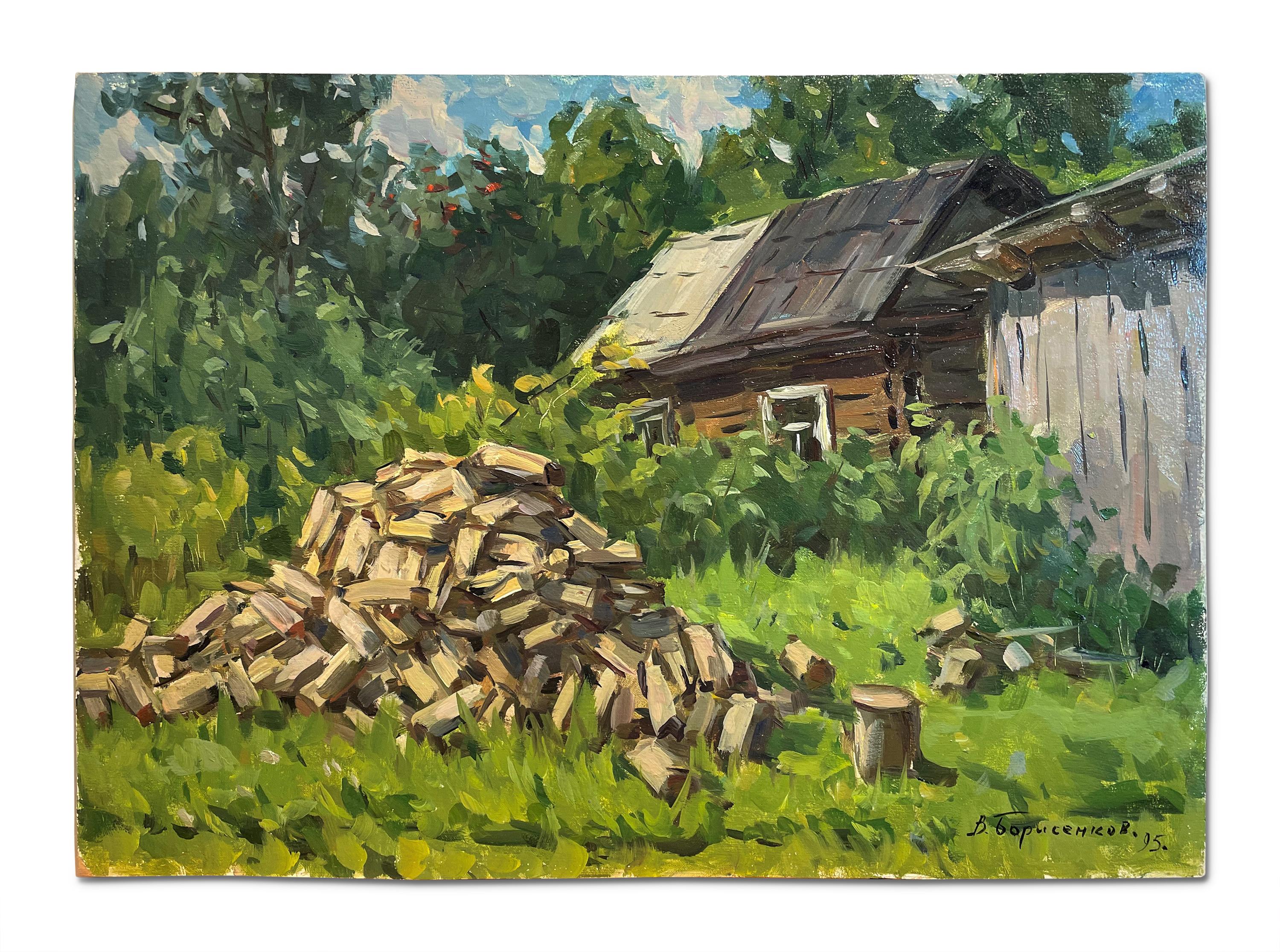 Vasily Borisenkov Landscape Painting - Firewood