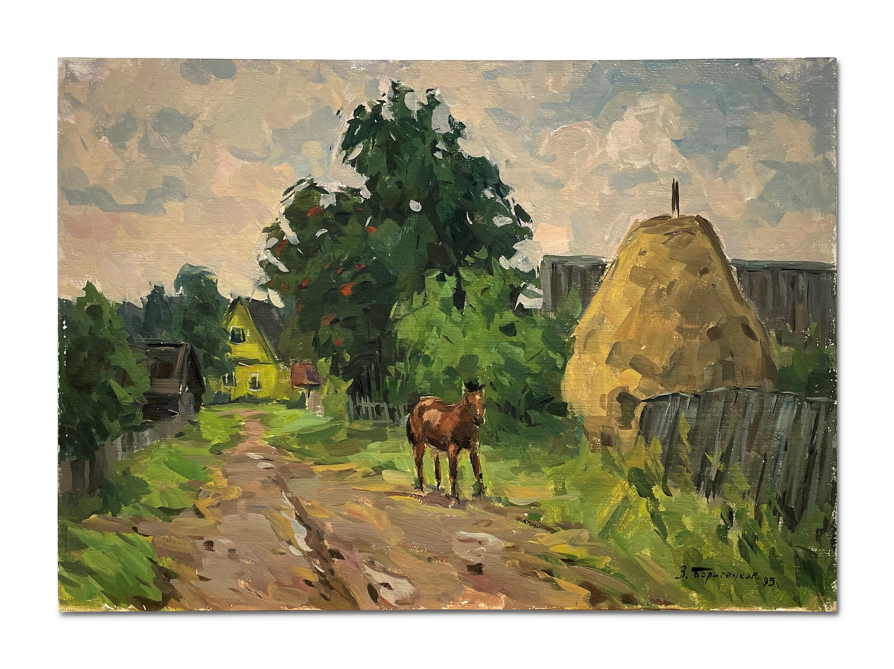 Vasily Borisenkov Landscape Painting - My Horse