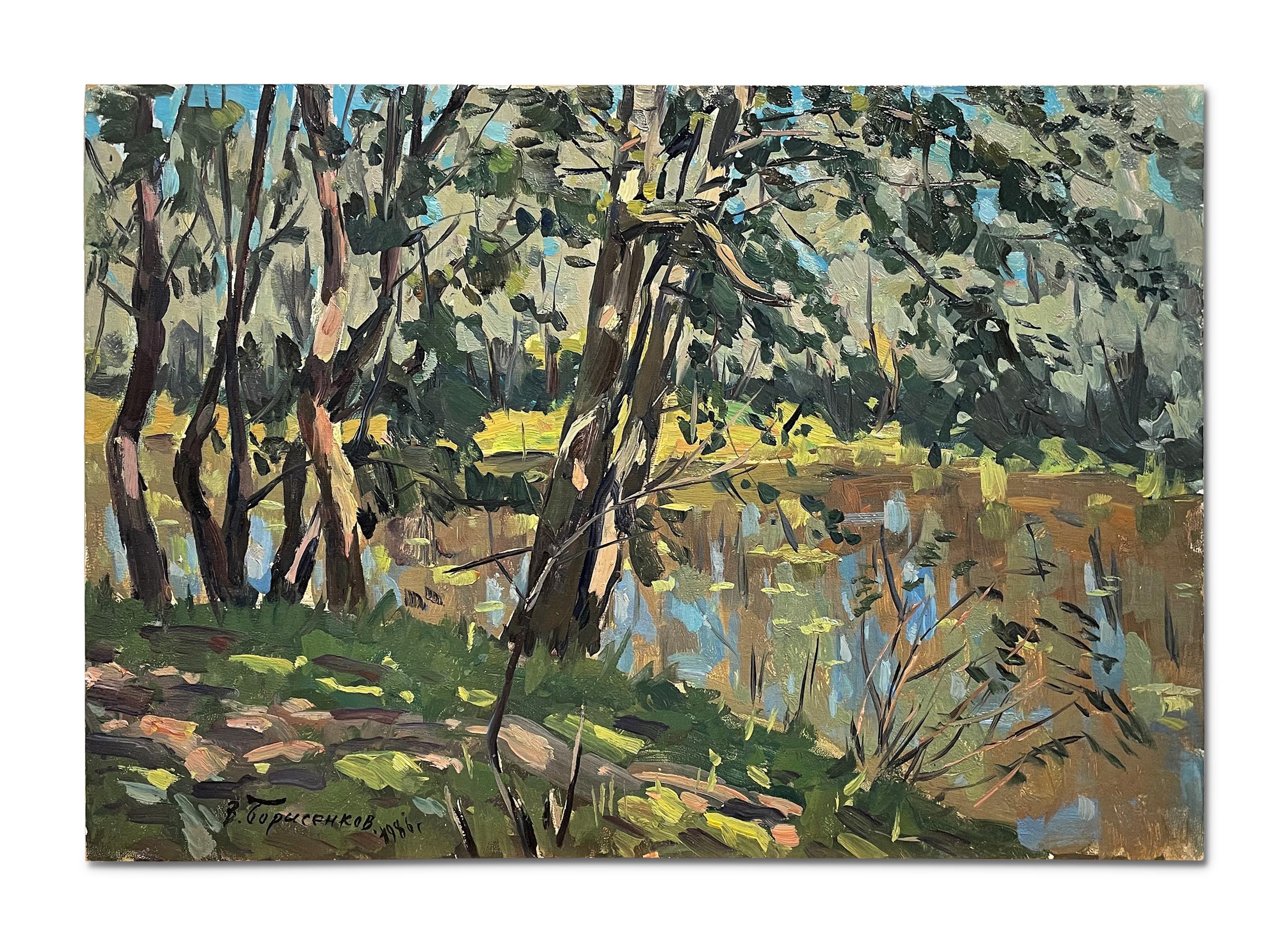 Vasily Borisenkov Landscape Painting - Summer on the River