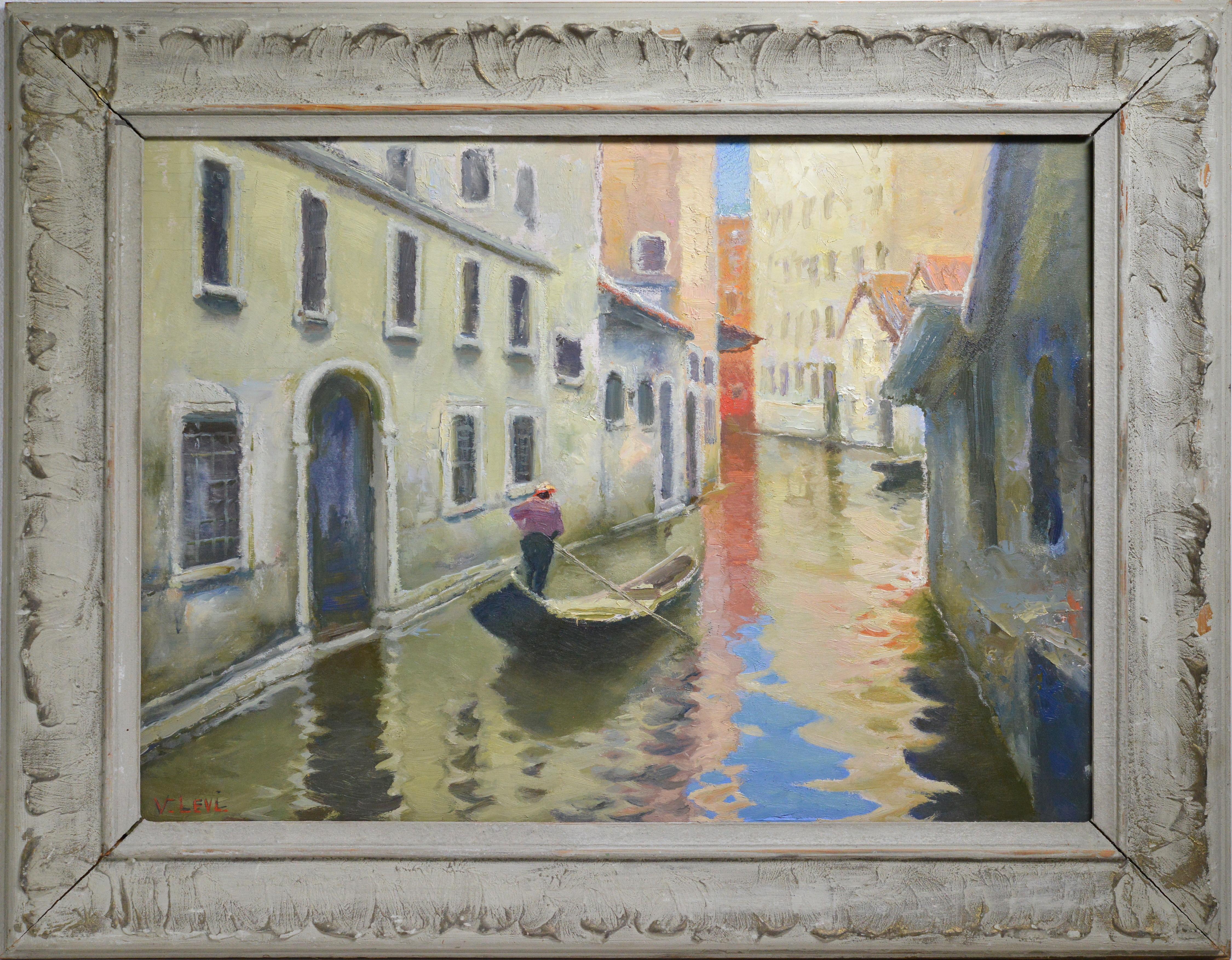 Russian Modernist Сityscape Venetian Motive early 20th century Oil Painting