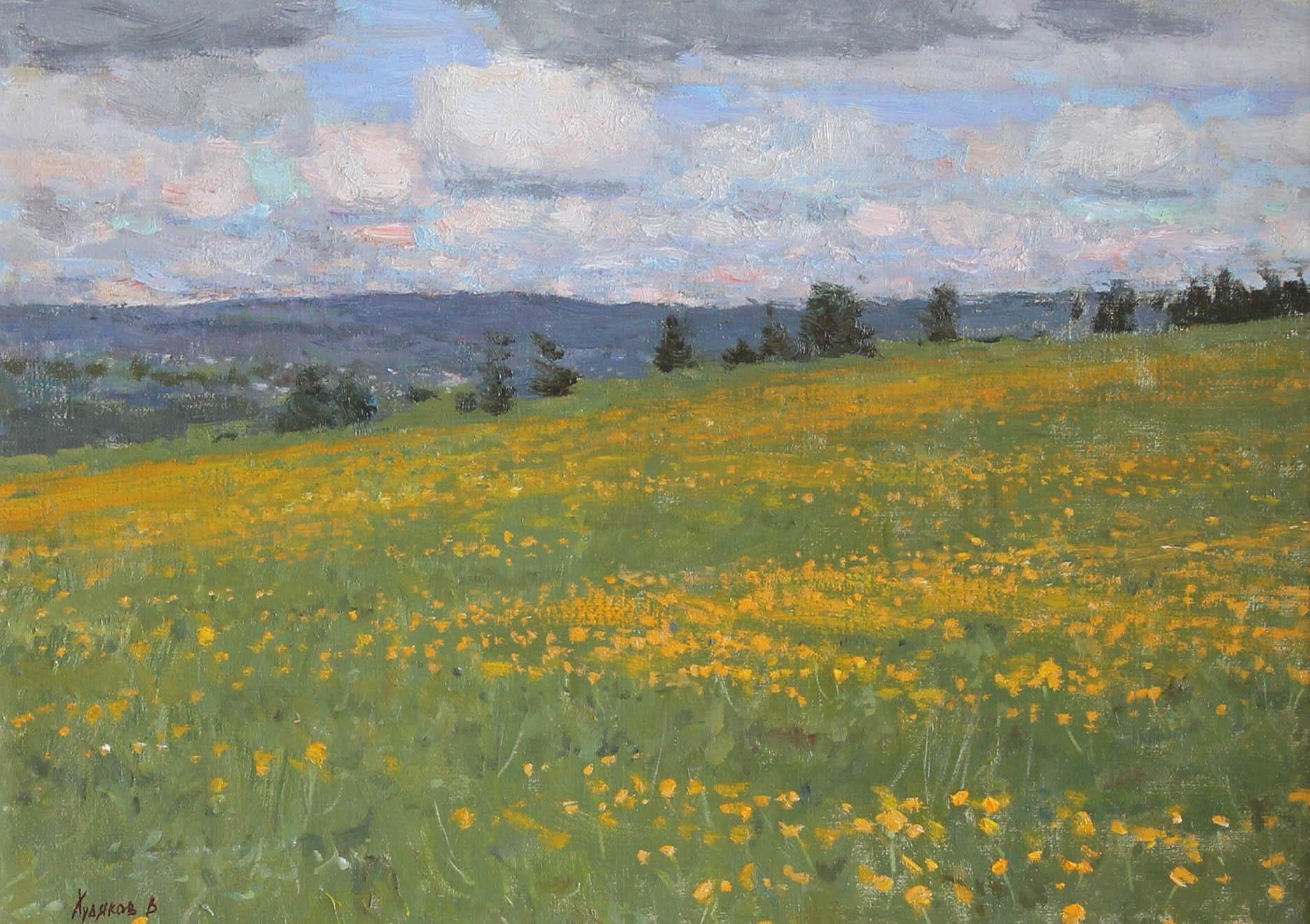 Vasily Hudyakov Landscape Painting - Dandelion Fields