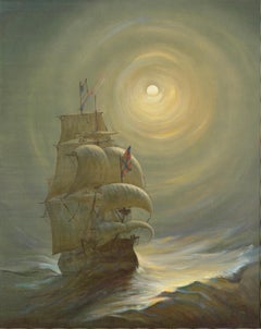 In the Moonlight. 1997. By Vasily Hvatov. Oil on canvas, 72x58 cm. Signed