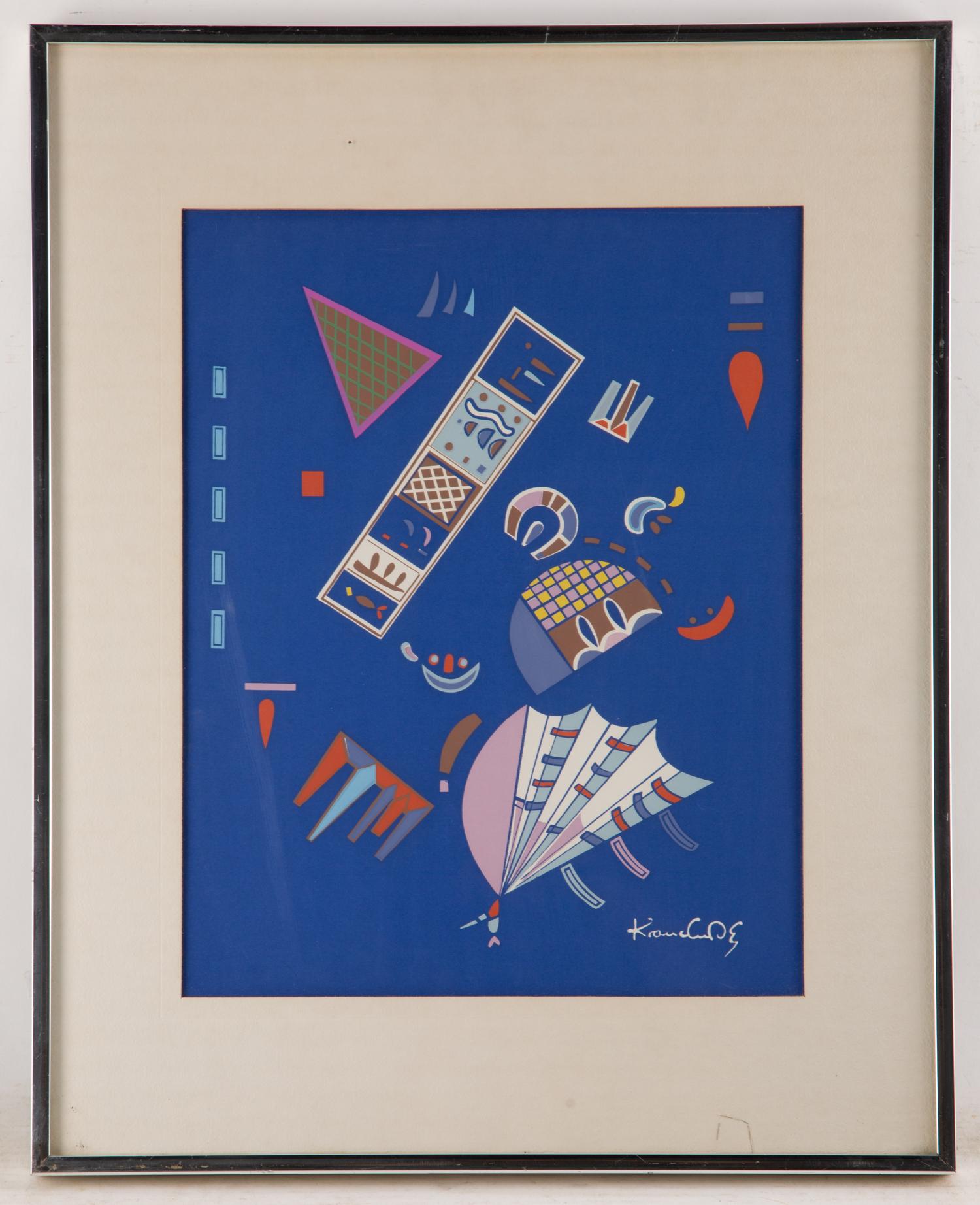 Vasily Kandinsky Abstract Print - Imagination Blue, Abstract Silkscreen Printing