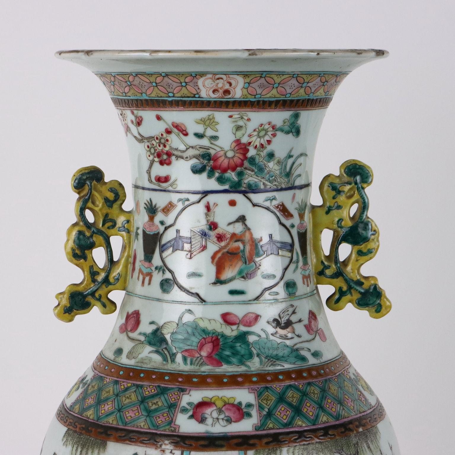 Other Baluster Vase in Porcelain China Guangxu Era (1875-1908) For Sale