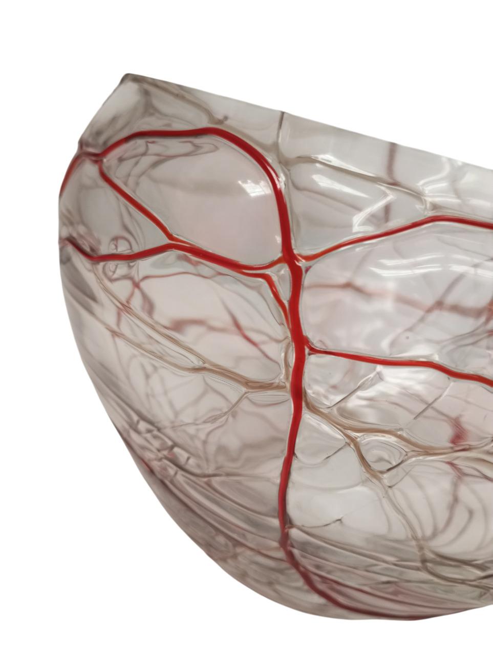 Vaso a ciotola in vetro di Murano, firmato Carlo Nason circa 2000 Italian en venta