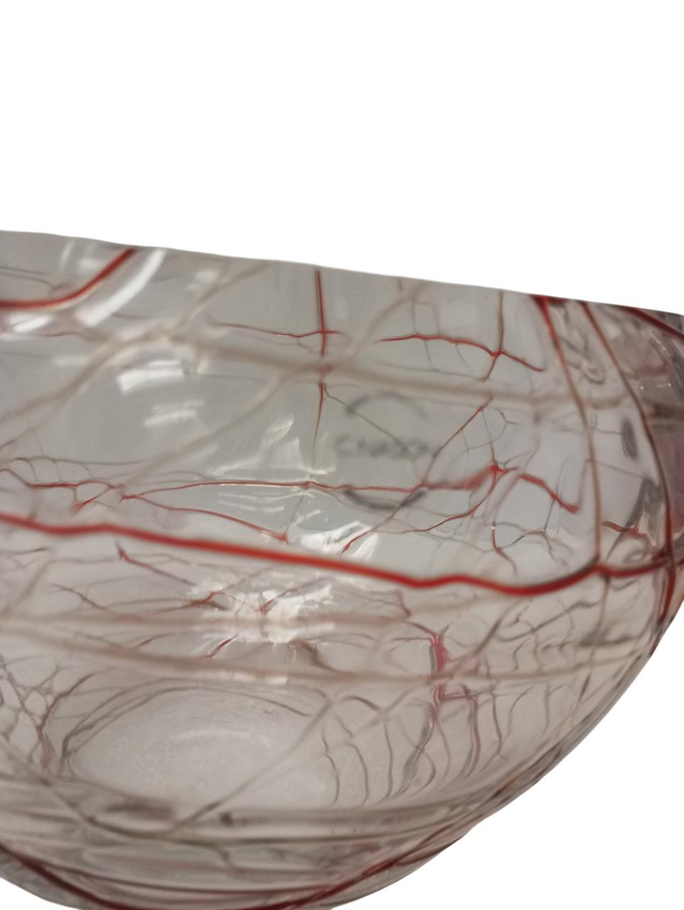 Vaso a ciotola in vetro di Murano, firmato Carlo Nason circa 2000 Hecho a mano en venta