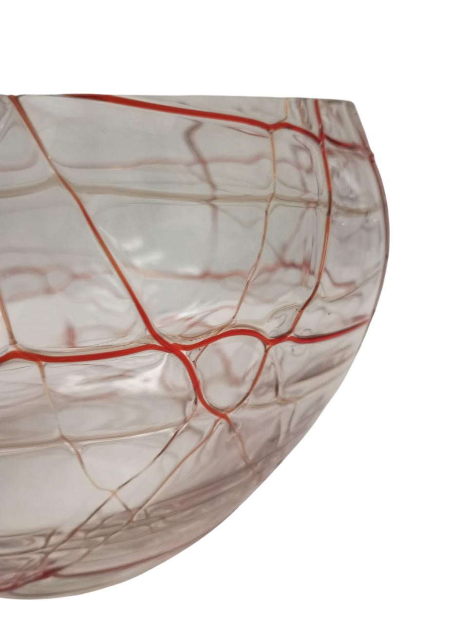 Vaso a ciotola in vetro di Murano, firmato Carlo Nason circa 2000 Contemporáneo en venta