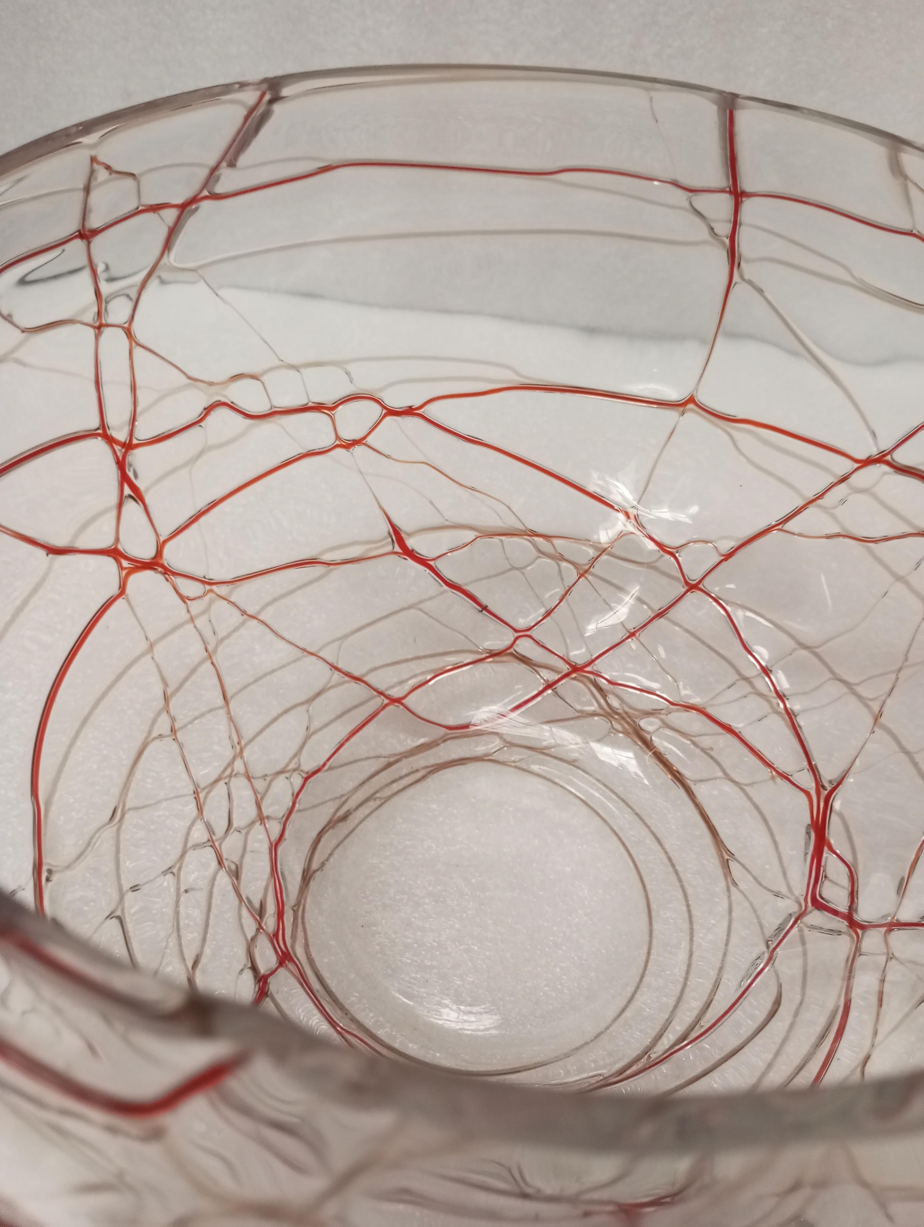 Vaso a ciotola in vetro di Murano, firmato Carlo Nason circa 2000 Cristal de Murano en venta