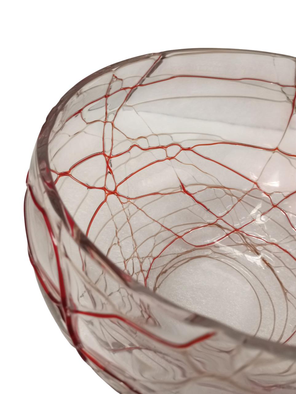 Vaso a ciotola in vetro di Murano, firmato Carlo Nason circa 2000 en venta 1