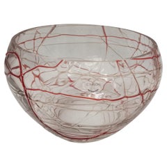 Vaso a ciotola in vetro di Murano, firmato Carlo Nason circa 2000