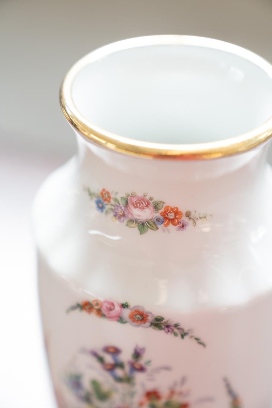 Porcelain LIMOGES amphora-shaped vase, vintage    For Sale