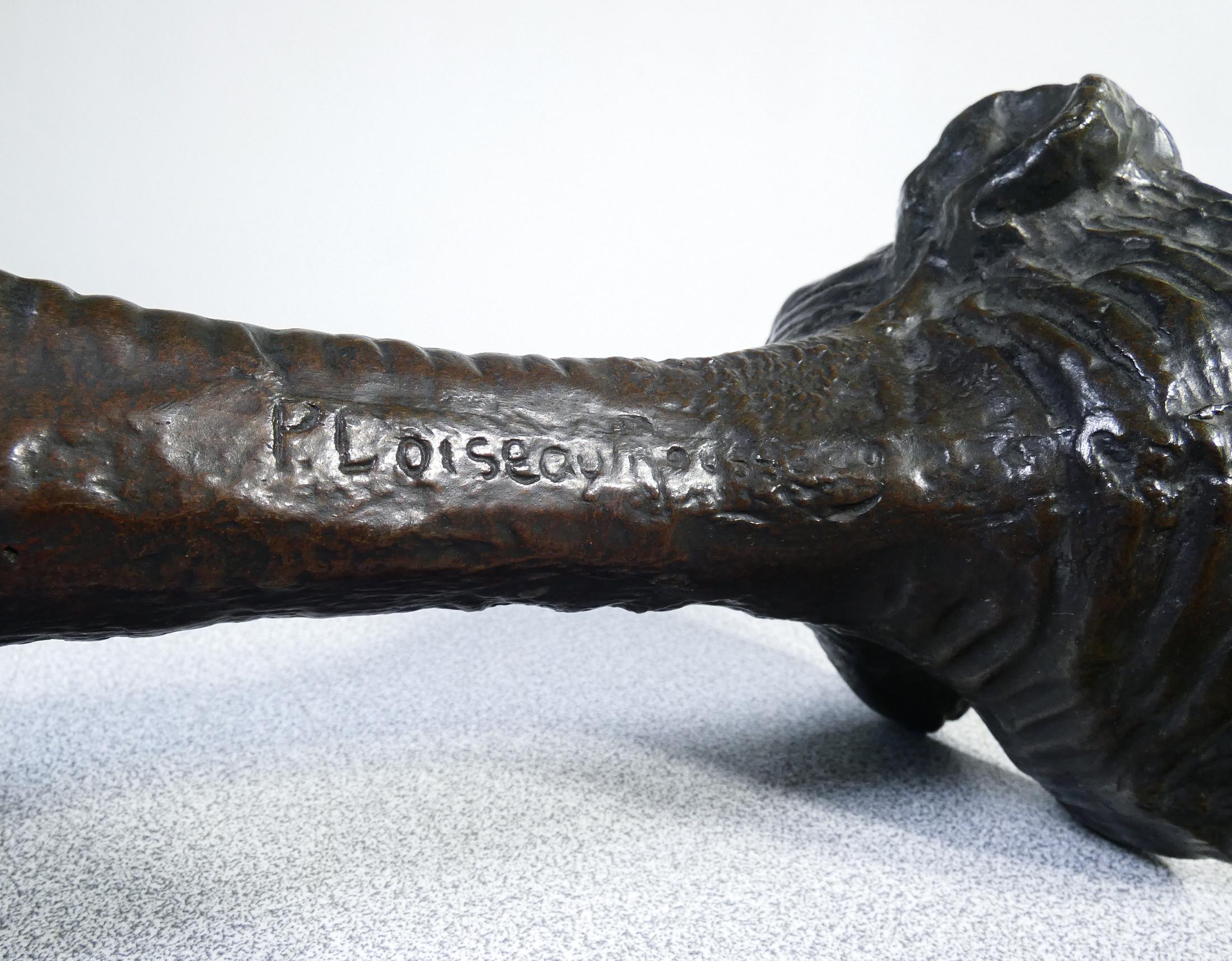Vase in the shape of an Elephant's Head, signed Louis LOISEAU-ROUSSEAU (1861-1927) For Sale 4