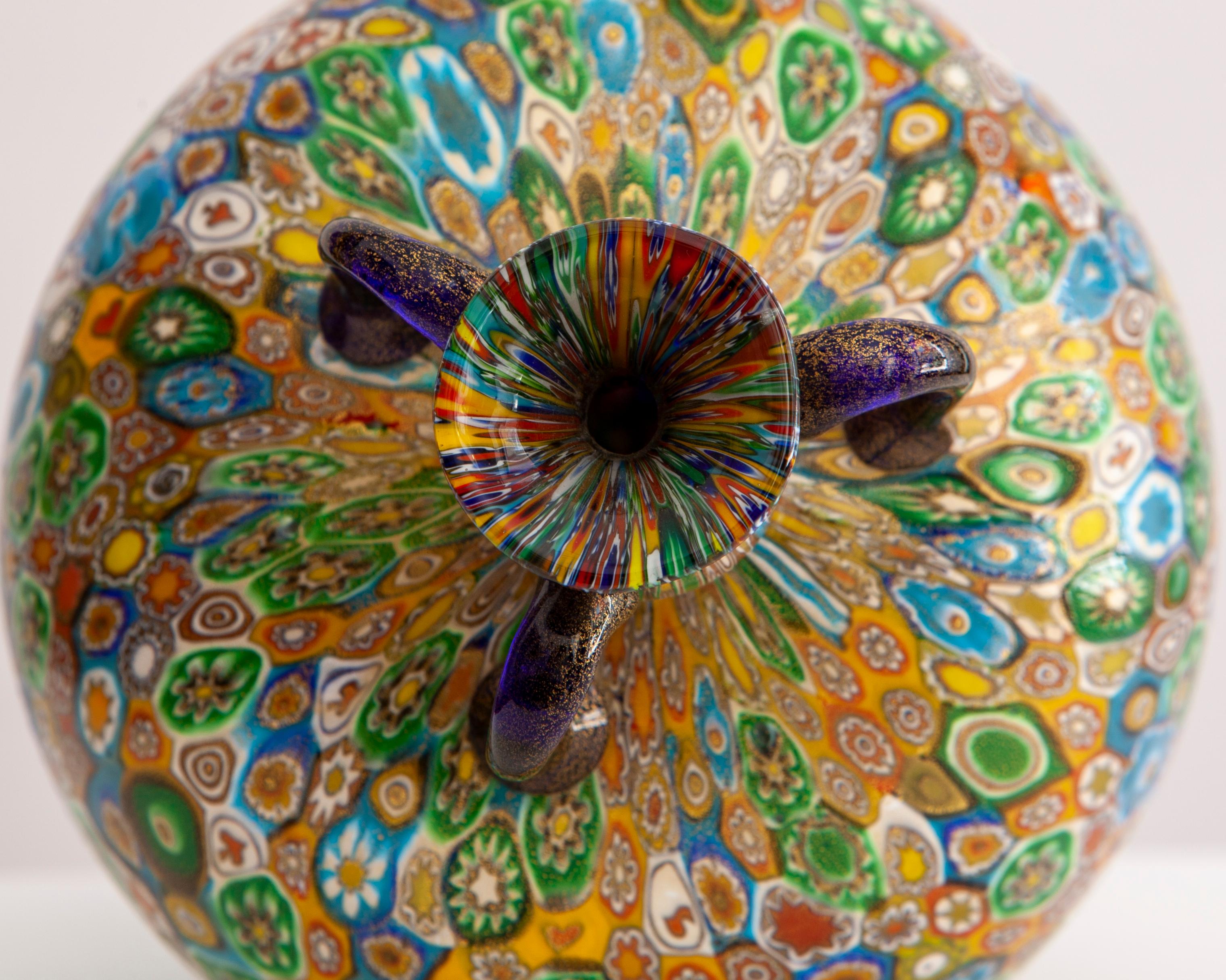 Vaso a murrine, produzione Vivarini Murano, anni '70 in vendita 6